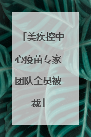 美疾控中心疫苗专家团队全员被裁